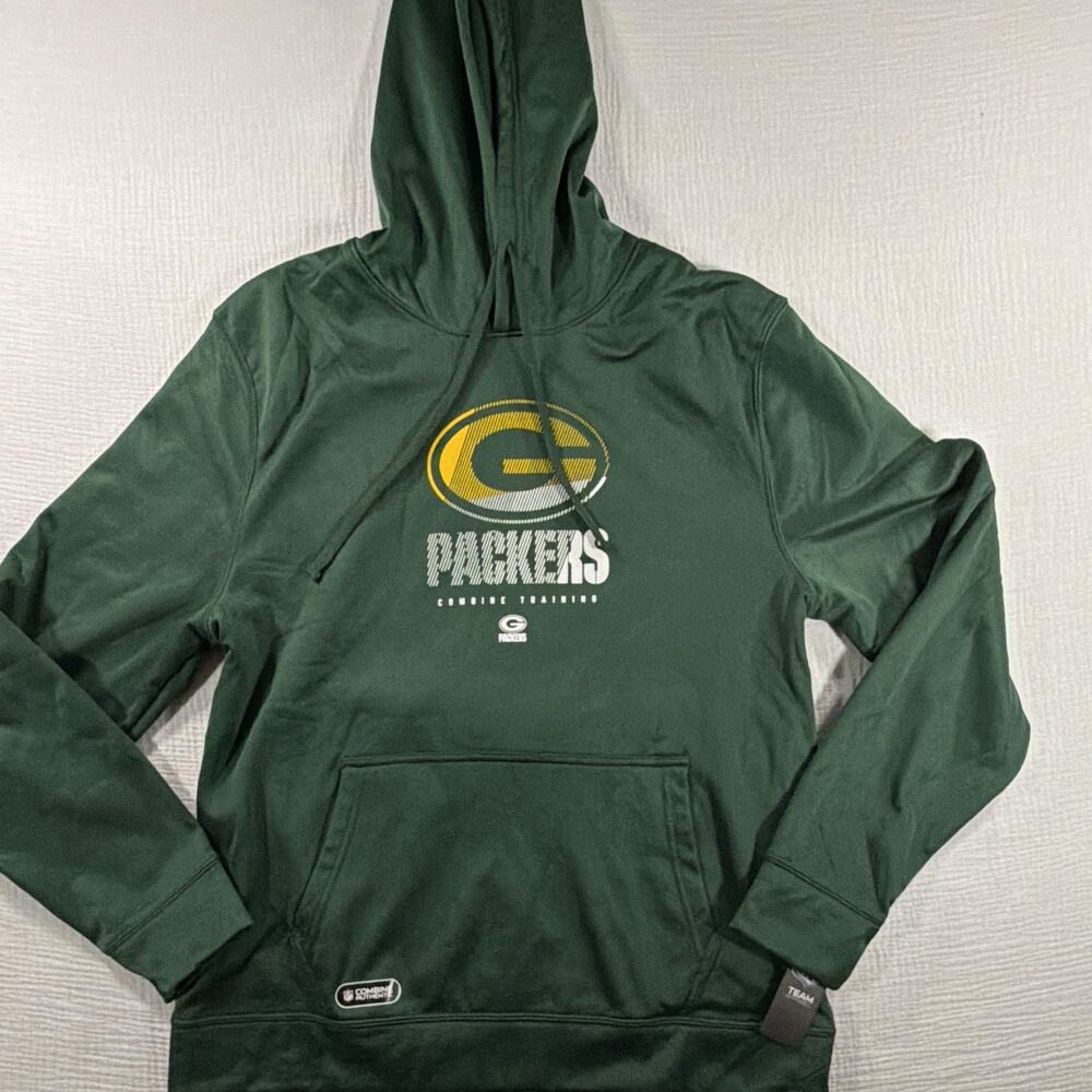 NFL Team Apparel Green Bay Packers NFL Combine Training Hoodie Green Men's XL